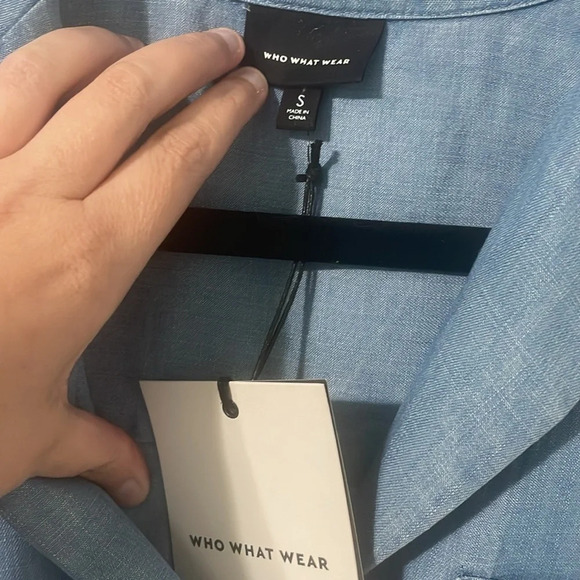 NWT Who What Where Denim Jean vest Light Weight Cardigan size small - Picture 3 of 5